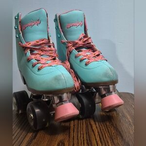 Lenexa Teal and Pink Roller Skates